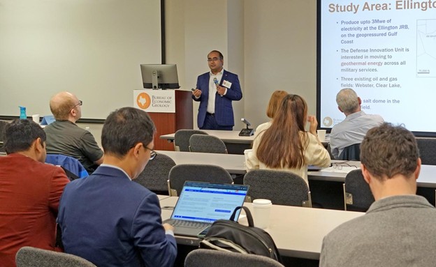 Dr. Shuvajit Bhattacharya, Principal Investigator for HotRock, presents results from recent studies.